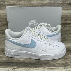 NEW Nike Air Force 1 07 White Light Armory Blue Women's Sizes HF0022-100